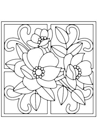 Fleurs 022 - Coloriages fleurs, fruits et légumes - Coloriages - 10doigts.fr